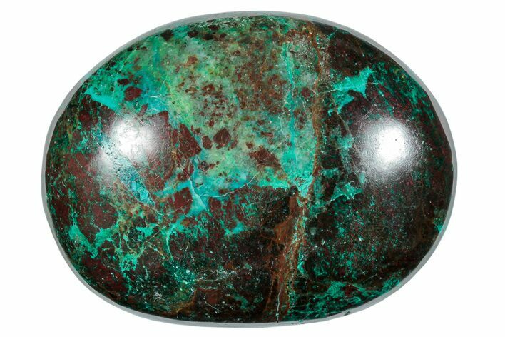 Polished Chrysocolla and Malachite Palm Stone - Peru #258682
